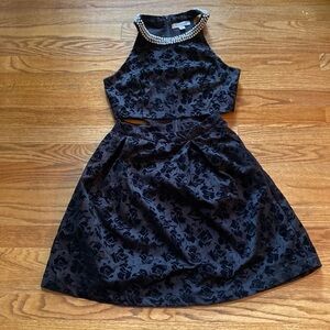 Francesca's Collections Black Floral Dress